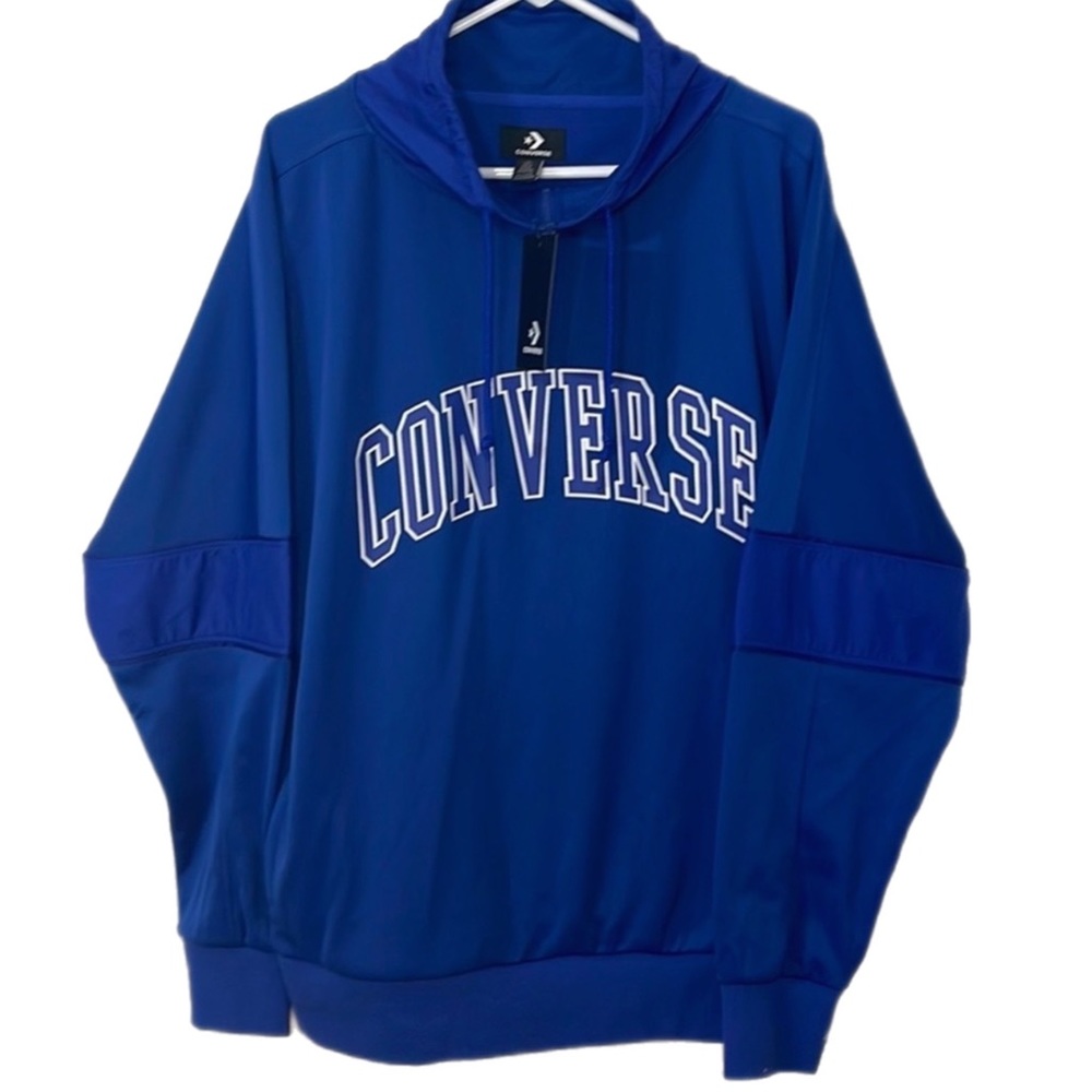 Converse NWT pullover sweatshirt zip pockets and zip neck royal blue